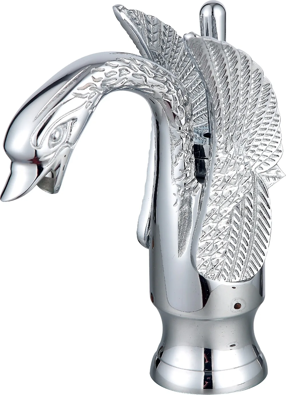 Free shipping Chrome finish Single hole bathroom basin Lavatory sink Swan faucet Deck mountedin