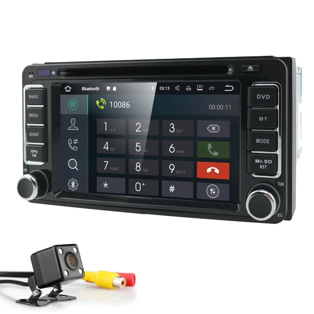 Discount 2Din Android8.0 4G CarDVD Radio Player GPS Navigation Universal For Toyota Corolla RAV-4 Camry Tundra Vios Vitz Sequoia Echo MR2 4