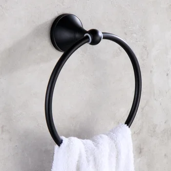 

Luxury Black Towel Rack Bronze Towel Ring Round Towel Antique Towel Holder Bathroom Accessories