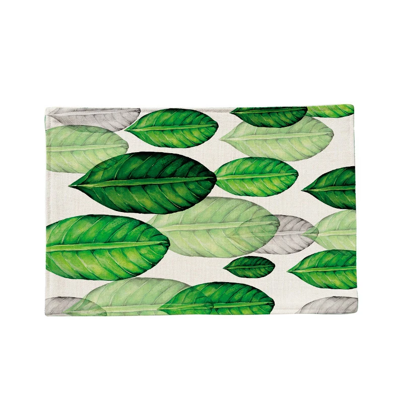 1 قطع 44x28 سنتيمتر خضراء جديدة الغربية وسادة القطن الكتان تحديد الموقع العزل طاولة طعام حصيرة السلطانيات الوقايات المطبخ اكسسوارات