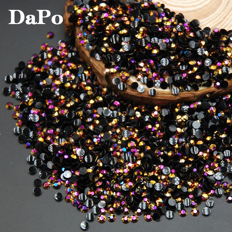 

2017 New Gold Rose Jelly AB Colors Nail Art Resin Rhinestone Non HotFix Rhinestones For Nail Art Decorations Accessories