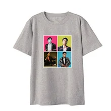 BIGBANG KPOP 2018новое пальто с коротким рукавом Футболка мужская женская в Корейском стиле хлопковый персонаж принт белый черный Лето дикие мужчины женщины