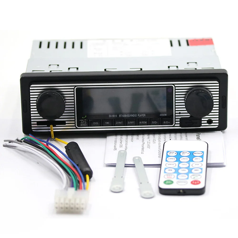 Автомобильная стереомагнитола MP3 плеер с ЖК экраном Bluetooth USB AUX классический