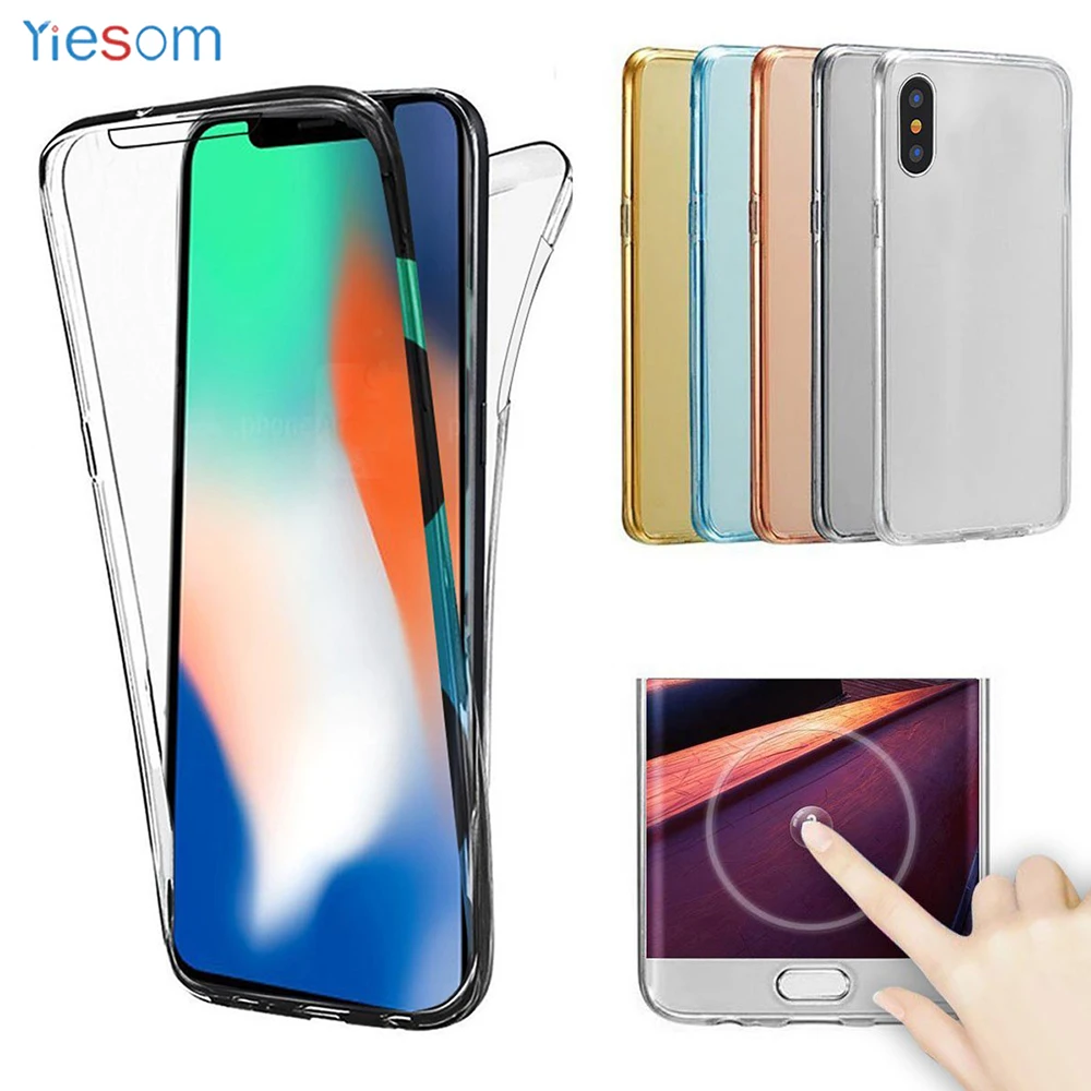 Прозрачный чехол YIESOM с полным покрытием 360 градусов для iPhone XR XS Max передние и