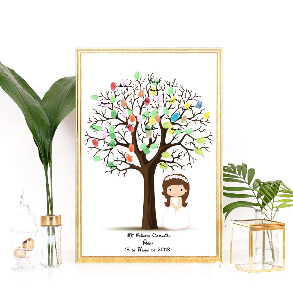 

Personalized Mi Primera Comunion Gift My First Holy Communion Guestbook Creative Communion Souvenir with Little Angel For Girl