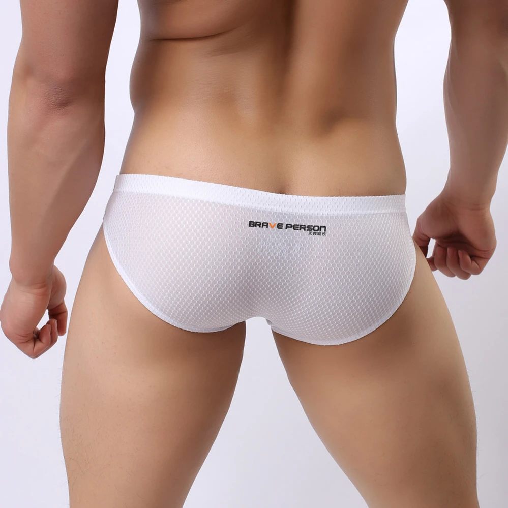 

Brave Person Mens Bikini Briefs Low Waist Bugle Pouch Sexy Men Underwear Briefs Jacquard Male Underpants Swimsuit Slip Brand