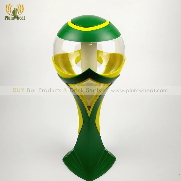Зеленый 3 литра Бразилия Футбол Сборная светодиодный диспенсер пивная башня BT30