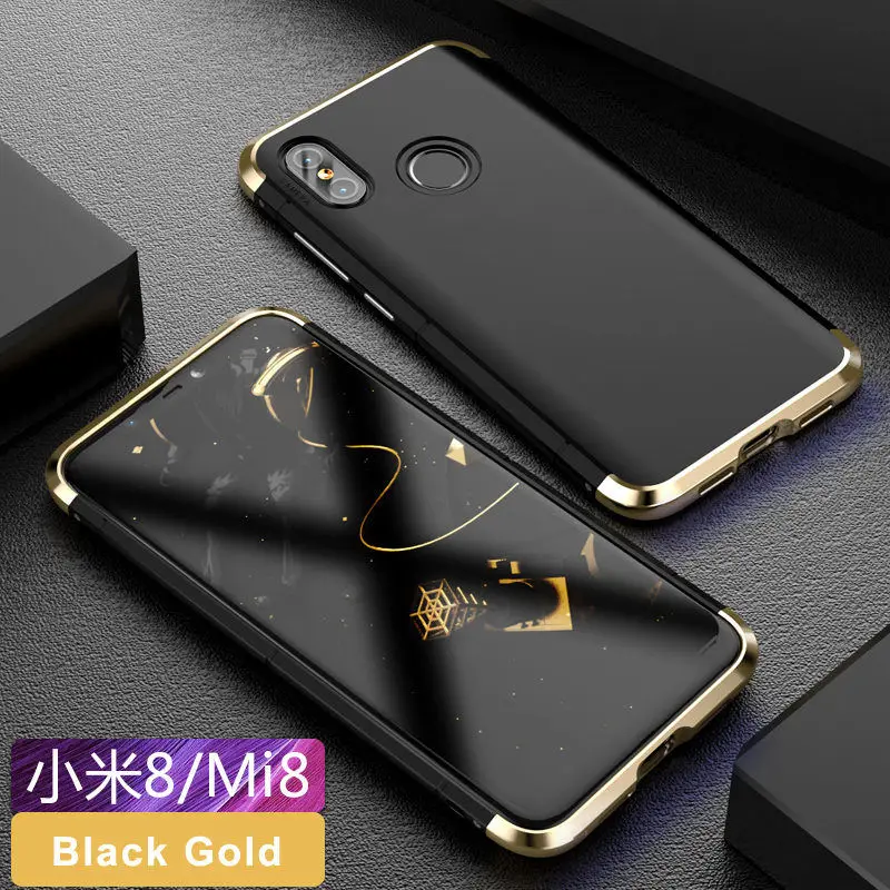 

Luxury Aluminum Metal Hard Plastic Anti-fingerprint Case Xiaomi Mi 8 Shockproof Armor Case For Xiaomi Xiomi Mi 8 Cover Mi8 etui