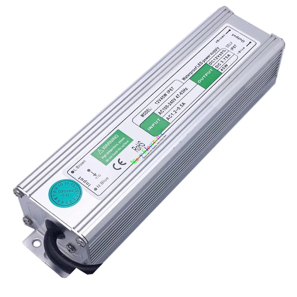 Продажа Оптовая и розничная продажа 5 шт. 12 В 3.75a45w AC DC водителем переключатель адаптер питания Трансформатор светодиодные полосы Бесплатная доставк...