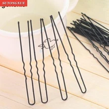 50pcs 6 CENTÍMETROS Acenou U-em forma de Cabelo Bobby Pin Barrette Aperto Clipe Grampos de cabelo do Salão de beleza Preto dropshiping