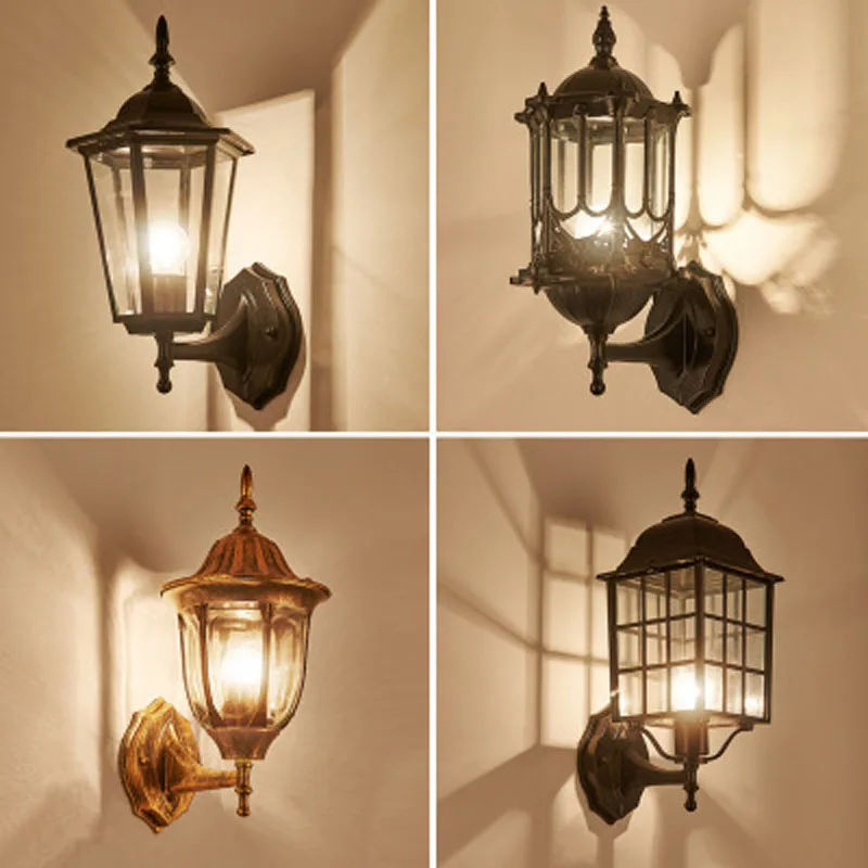 European outdoor wall lamp waterproof retro bedside LED corridor aisle