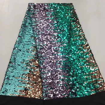 

2019 high quality French sequence sequins net lace,African tulle mesh sequence lace fabric for party dress 5yards/lot