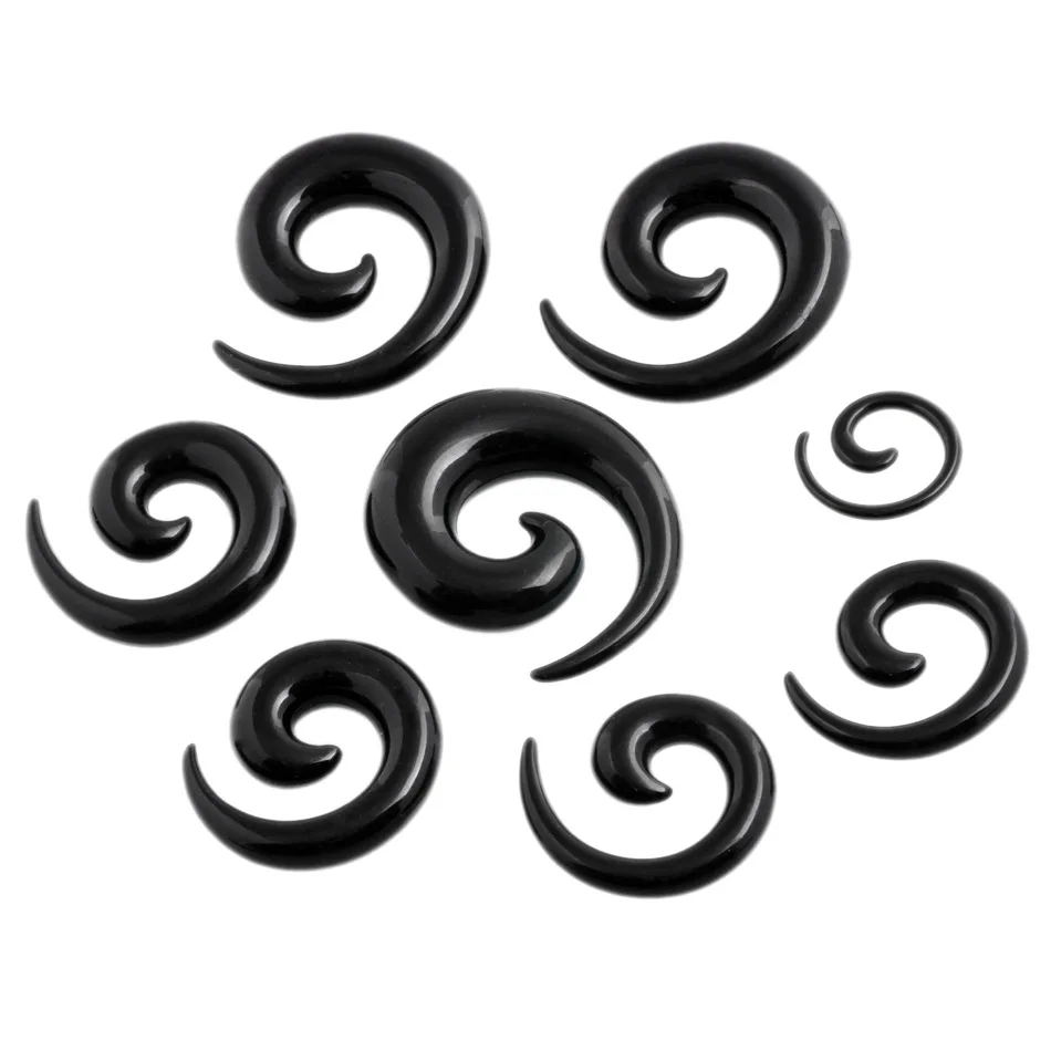 

Black Acrylic Snails Helix Ear Piercing Earrings Gauge Ear Plugs Taper Flesh Tunnel Expander Stretcher Pircing Body Jewelry