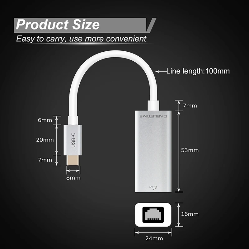 Cabletime USB C Ethernet Adapter USB typeC to RJ45 LanNetwork Card USB C 3.1 Type c Hub for Samsung Galaxy S9/S8/Note9 Mac N133 Cabletime USB C Ethernet Adapter USB typeC to RJ45 LanNetwork Card USB C 3.1 Type c Hub for Samsung Galaxy S9/S8/Note9 Mac N133