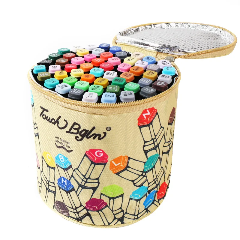 

Mark pen set student with anime design color pen double head alcohol oily beginner adult 60/80 color color pen art supplies