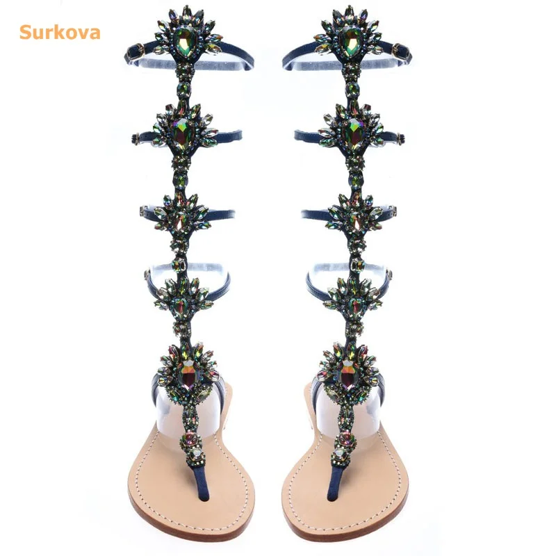 2018 new bohemian sandals flat diamond sandals AliExpress