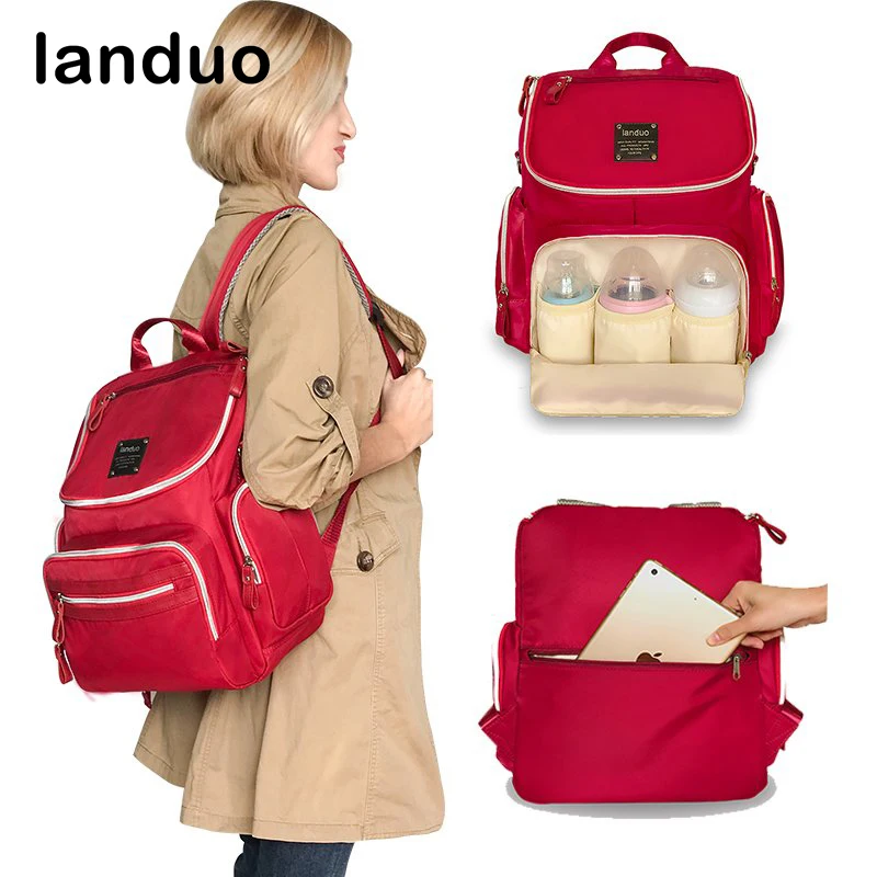 

landuo LAND Diaper Bag Nursing Bag Fashion Mummy Maternity Nappy Bag Baby Stroller Bag Baby Care Waterproof Nylon Backpack