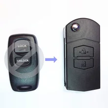 2 Button Flip Key Case Upgrade For Mazda 2 3 6 323 626 Remote Key Fob