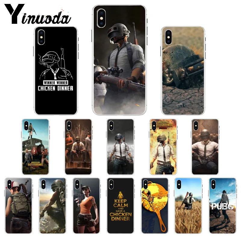 

Yinuoda Playerunknown's Battlegrounds PUBG TPU Phone Case Cover Shell for iPhone 8 7 6 6S Plus X XS MAX 5 5S SE XR Cellphones