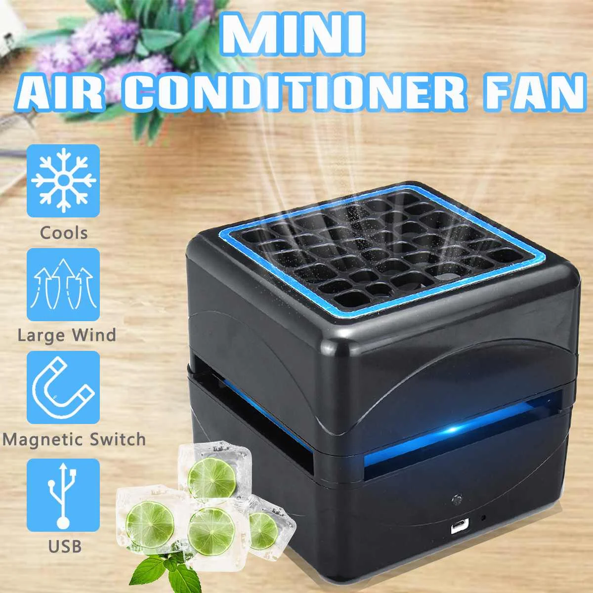 

USB Mini Portable Air Conditioner Humidifier Purifier Desktop Air Cooling Fan Ventilator Air Cooler Fan for Car Office Home