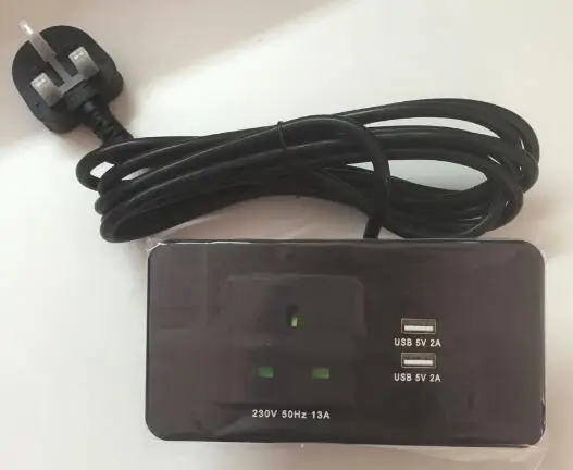 UK plug USB socket