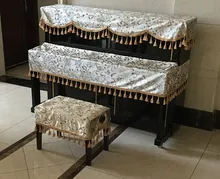 1PC New Classic Europe Styles Cloth Art Piano Cover Gold Foil Half Cover European Dustproof Cover Three Pieces per Set KQ 017