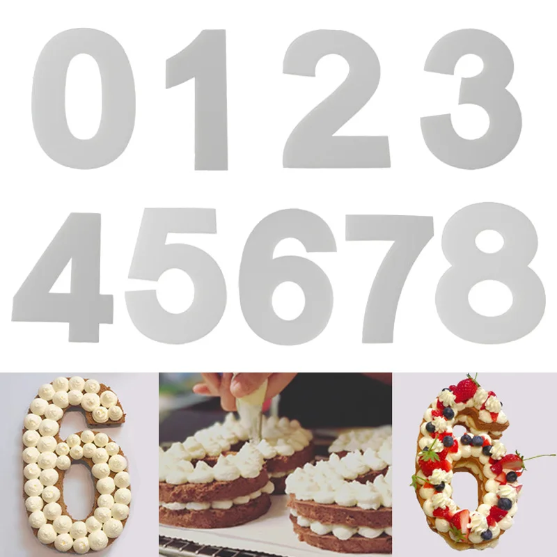 

HOT Numbers Cake Mould Set PET Decorating Baking Mold DIY Kitchen Tool For Birthday Pastry NDS66