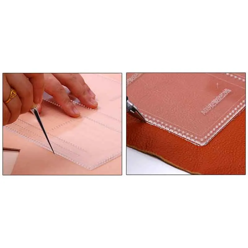 Clear Acrylic Craft Pattern Template Stencil Set Tool For Leather Wallet Bag Billfold Handmade Craft DIY Tool Accessories Mayitr