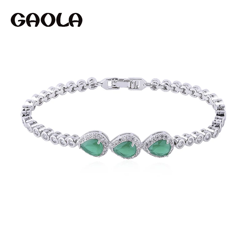 

GAOLA New Fashion Jewelry Green Different Specifical Rhinestone Bracelets Bangle Gold Bracelets For Women In Jewelry GLS0729