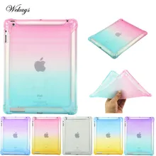 Wekays Gradual Change TPU Silicone Case For New iPad 2 3 4 Multicolour Clear Tablet Cover For iPad 2 ipad 3 ipad 4 Case Coque