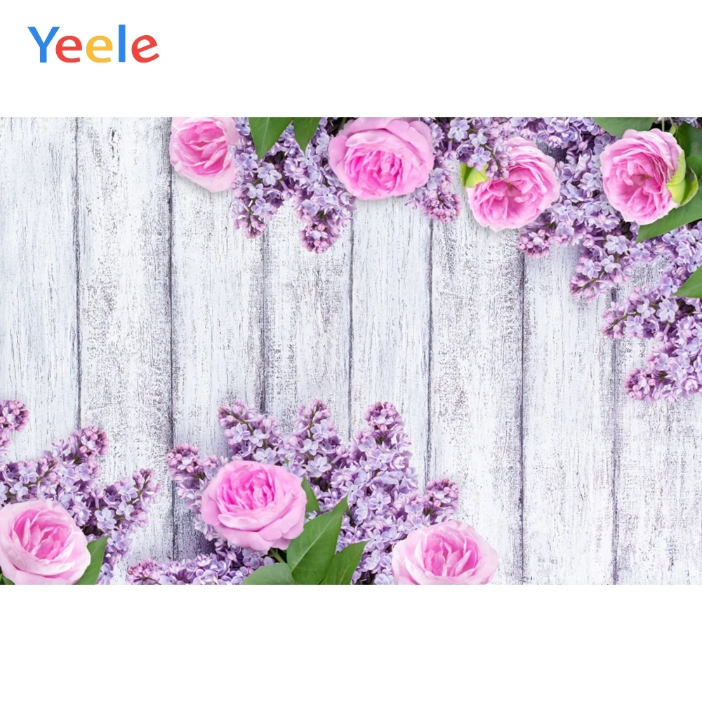 

Yeele Lavender Flora Wooden Backdrops Cake Portrait Photography Background Customized Photographic Backdrop For Photo Studio