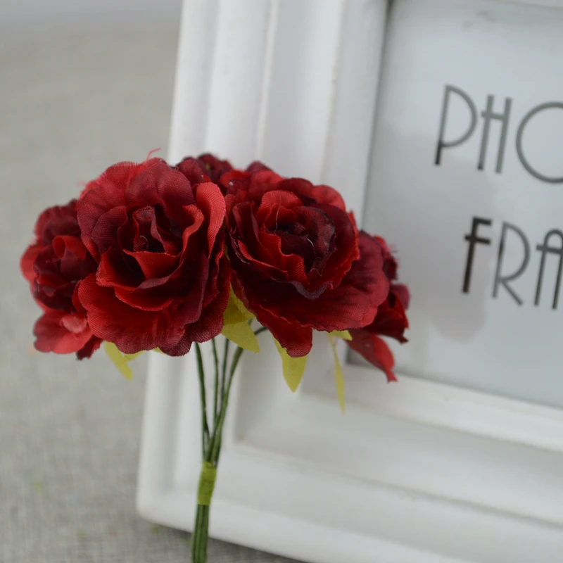 6pcs/lot silk flower Rose Artificial Flowers For Wedding Car Decoration wedding bride wrist flower Pompom Wreath Decorative 6pcs/lot silk flower Rose Artificial Flowers For Wedding Car Decoration wedding bride wrist flower Pompom Wreath Decorative