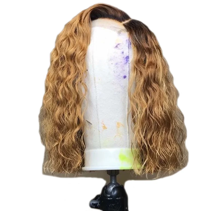 

SHD Lace Front Human Hair Wigs Ombre Blonde Lace Front Wig Short Wigs For Black Women Brazilian Remy Hair Curly Lace Wig 130%