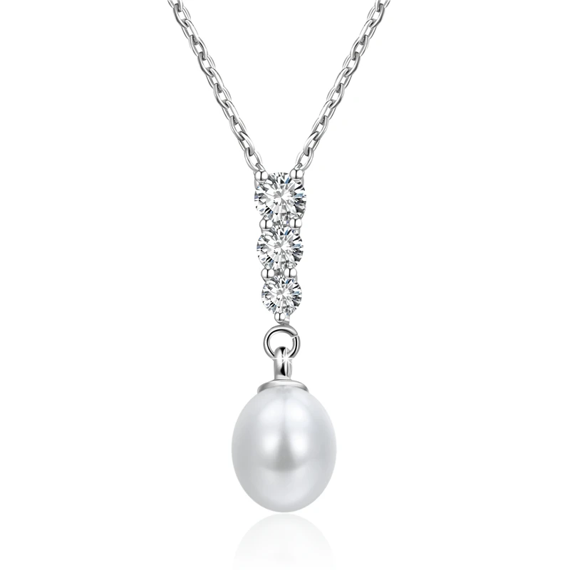 Ожерелье с искусственным жемчугом ROXI, цепочка белого цвета, модная подвеска со стразами Фианит, ожерелье s для женщин, Дамское свадебное ювелирное изделие, ожерелье