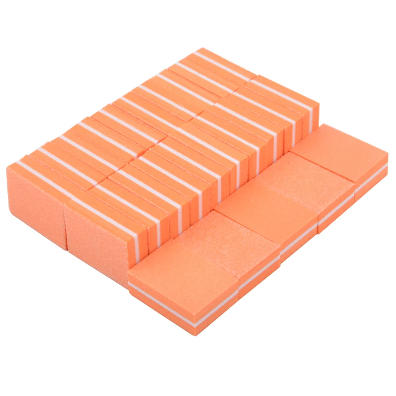 Lixas de Unha Blocos de Cutícula Removedor de Pedicure e Manicure Ferramentas da Arte para Unhas Lote Mini Laranja Esponja Unha Care Lustrando Lixar 100 Pçs - 5 High Quality Beleza e saúde