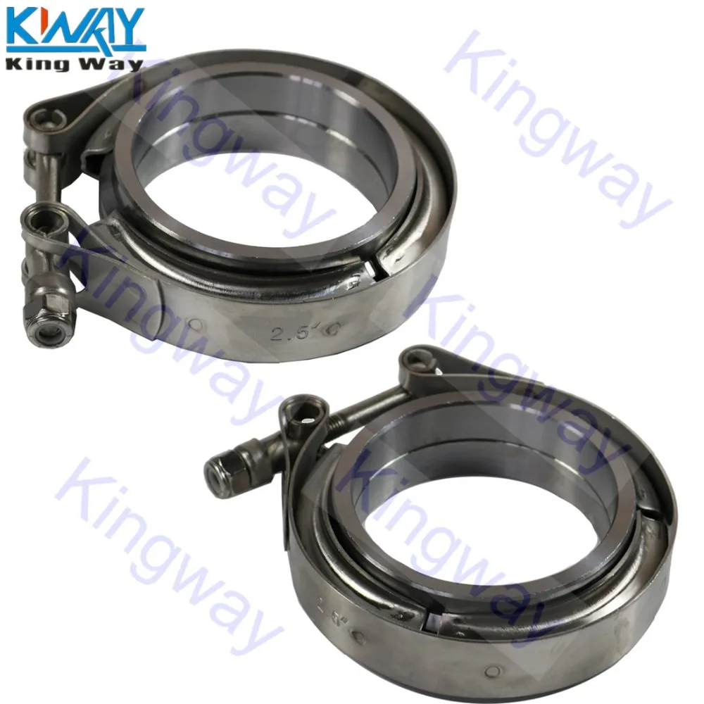 Бесплатная доставка King Way 2X2 5 &quotНержавеющая сталь v ленточный фланец &amp Зажим для Turbo выхлопных труб