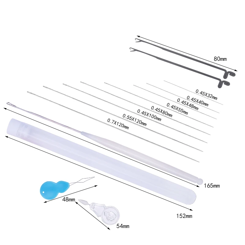 LMDZ 27 шт., 10 размеров, набор игл для бисероплетения, набор игл для вязания крючком, игла, инструменты 32-120 мм, инструмент для ювелирных изделий с нитью