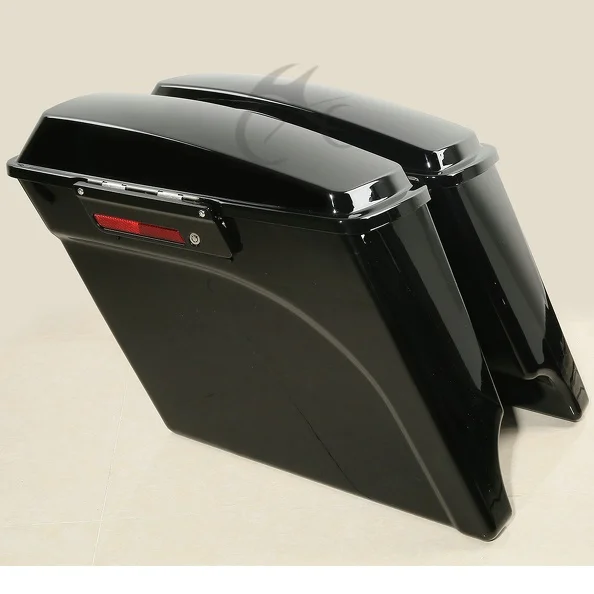 Buy 5" Vivid Black Stretched Extended Hard Saddlebag