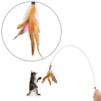 

Pet Cat Toy Steel Wire Feather Toy For Cats Products