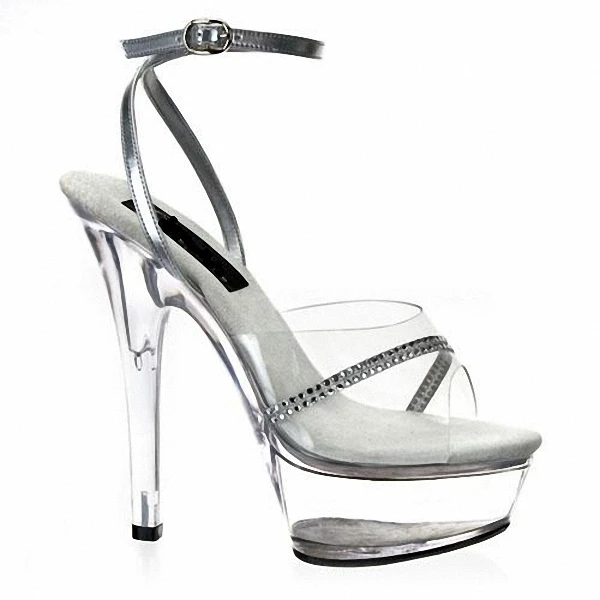 

Stylish Shining Rhinestones 15CM Sexy Platforms High Heel Shoes Pole Dance Sandals 6 Inch Performance Sexy Crystal Wedding Shoes