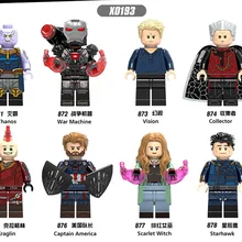 160 шт. Супер Герои танос видение коллектор Капитан Америка Алая ведьма строительные блоки кирпичи Детские Подарочные игрушки X0193