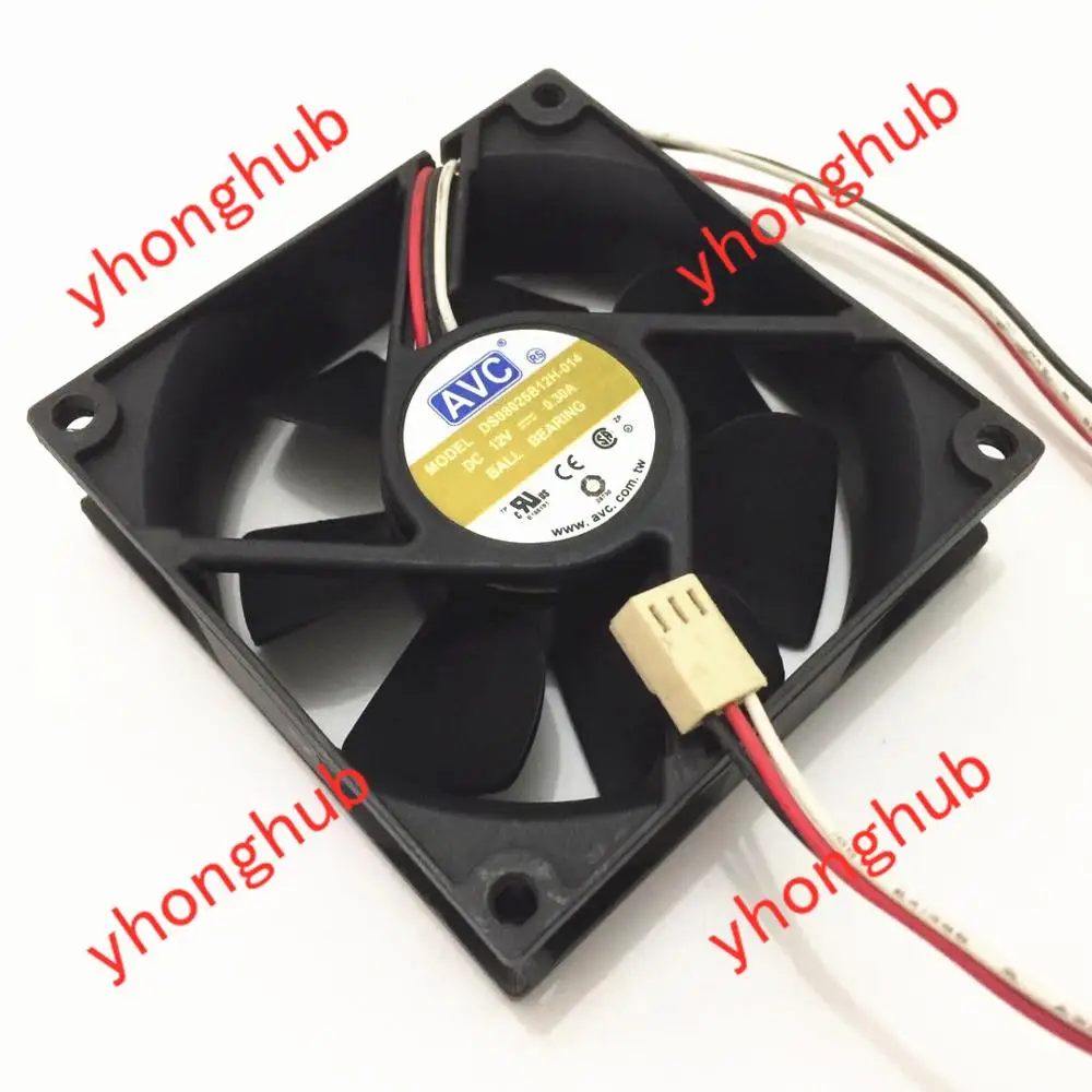 AVC DS08025B12H 014 DC 12V 0.30A 80x80x25mm вентилятор охлаждения сервера|square fan|server fandc fan 12v |