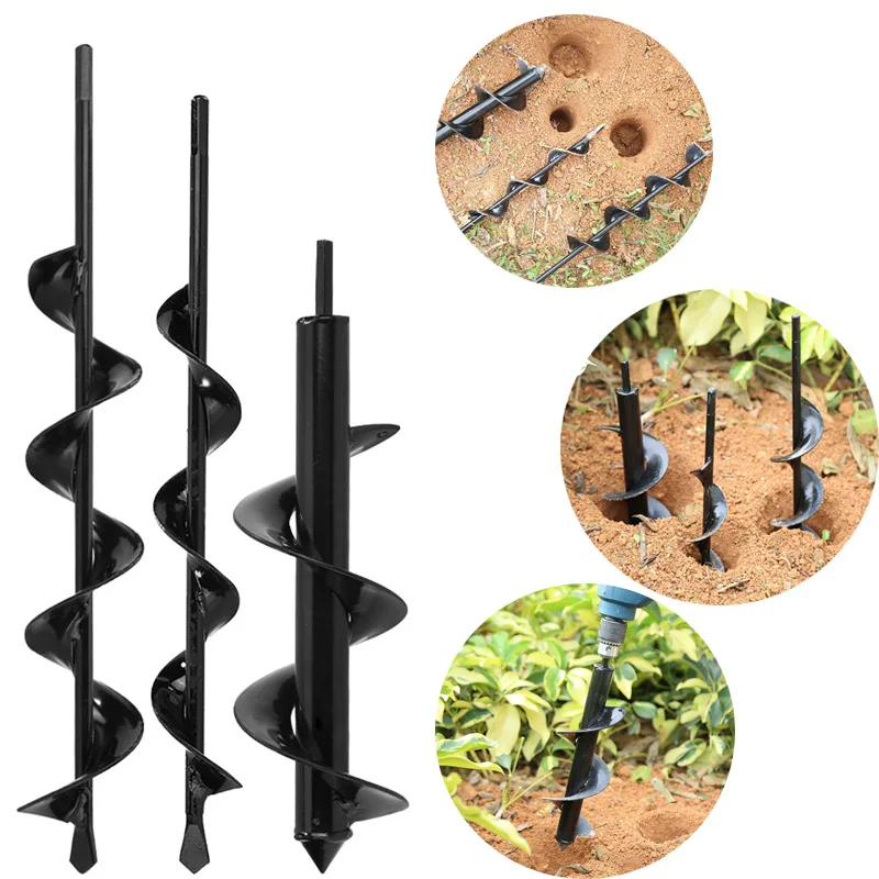 Garden Auger Spiral Drill Bit Roto Flower Planter Bulb HEX Shaft