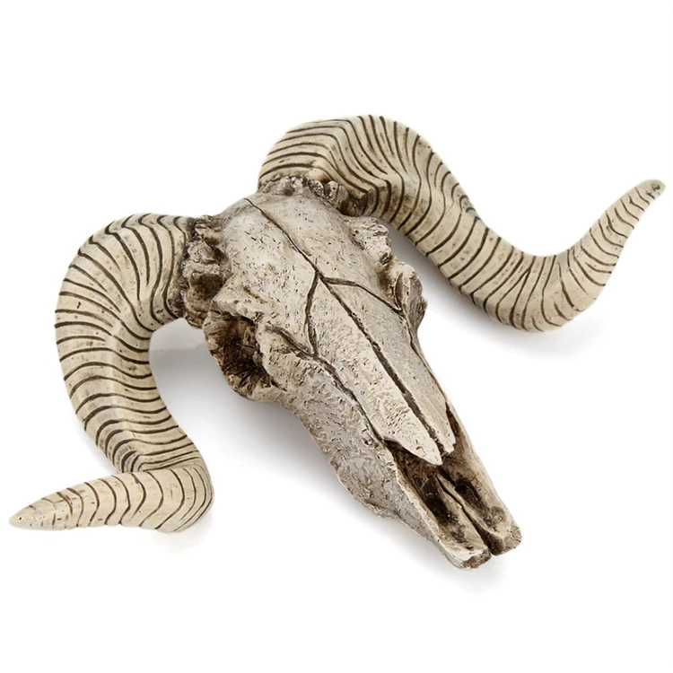 Ram Animal Longhorn Mask скульптура фигурки ремесла рога креативные Овцы из полимера голова черепа настенный Декор для дома