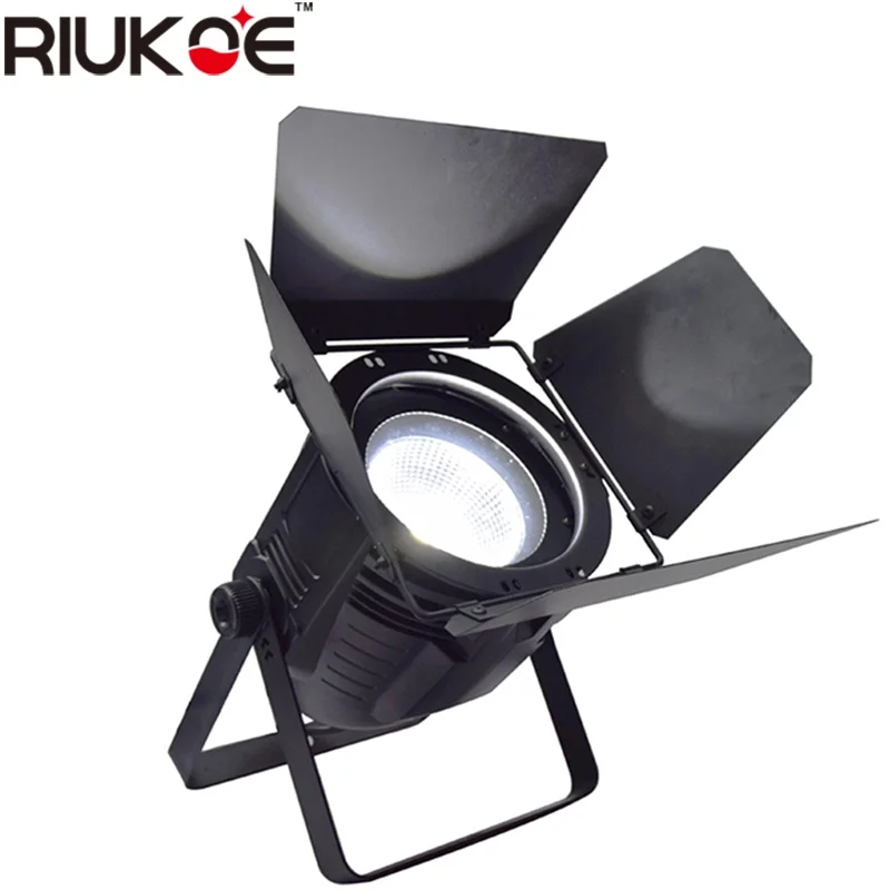 

RIUKOE warm white 100w/200w cob led par can dmx light with barn door for disco stage bar club