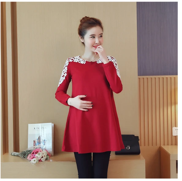 OkayMom блузка для беременных; рубашка; Одежда для беременных; топы; футболки; одежда черного и красного цвета; кружевное платье; Одежда для беременных женщин