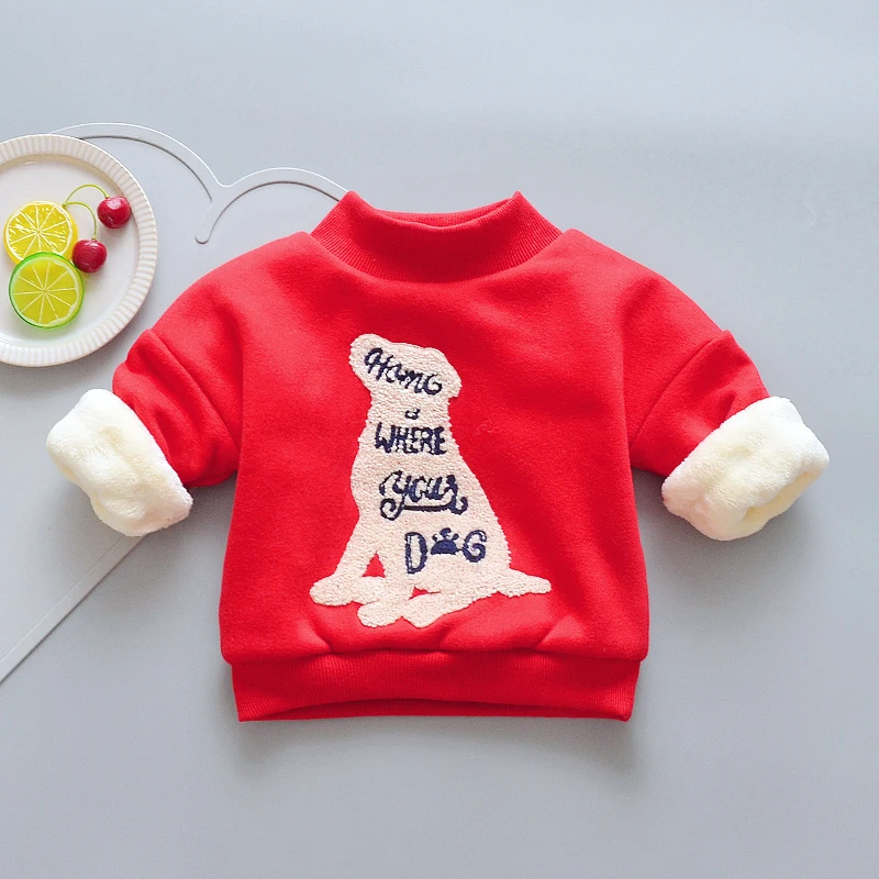 BibiCola/модные толстовки для мальчиков; зимний детский утепленный свитер с рисунком для мальчиков и девочек; Теплая Бархатная верхняя одежда