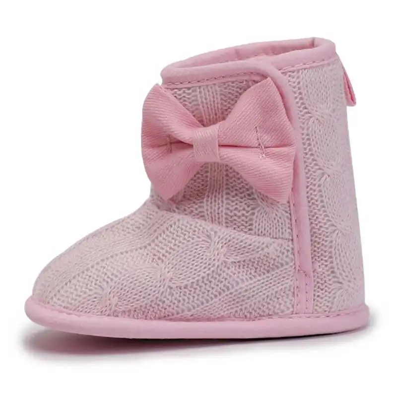 HziriP стильные милые зимние свежие простая обувь для малышей удобные для мальчиков и девочек Теплая обувь однотонные мягкие лук слипоны От 0 до 1 года 6 цветов