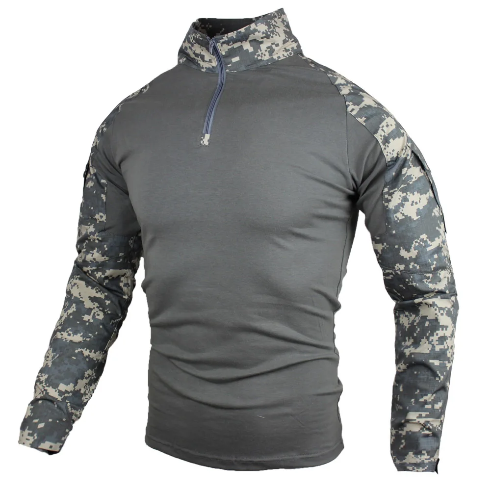 Большие размеры, S-5XL, мужские военные рубашки, Боевая форма, с длинным рукавом, страйкбол, пейнтбол, тактические рубашки, камуфляж, дышащие - Цвет: UCP