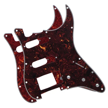 

2pcs SSH Pickguard Strat Tortoise 4Ply Guitar Pickguards 11 Holes for FD ST Strat Guitar,Red Tortoise+Brown Tortoise Shell